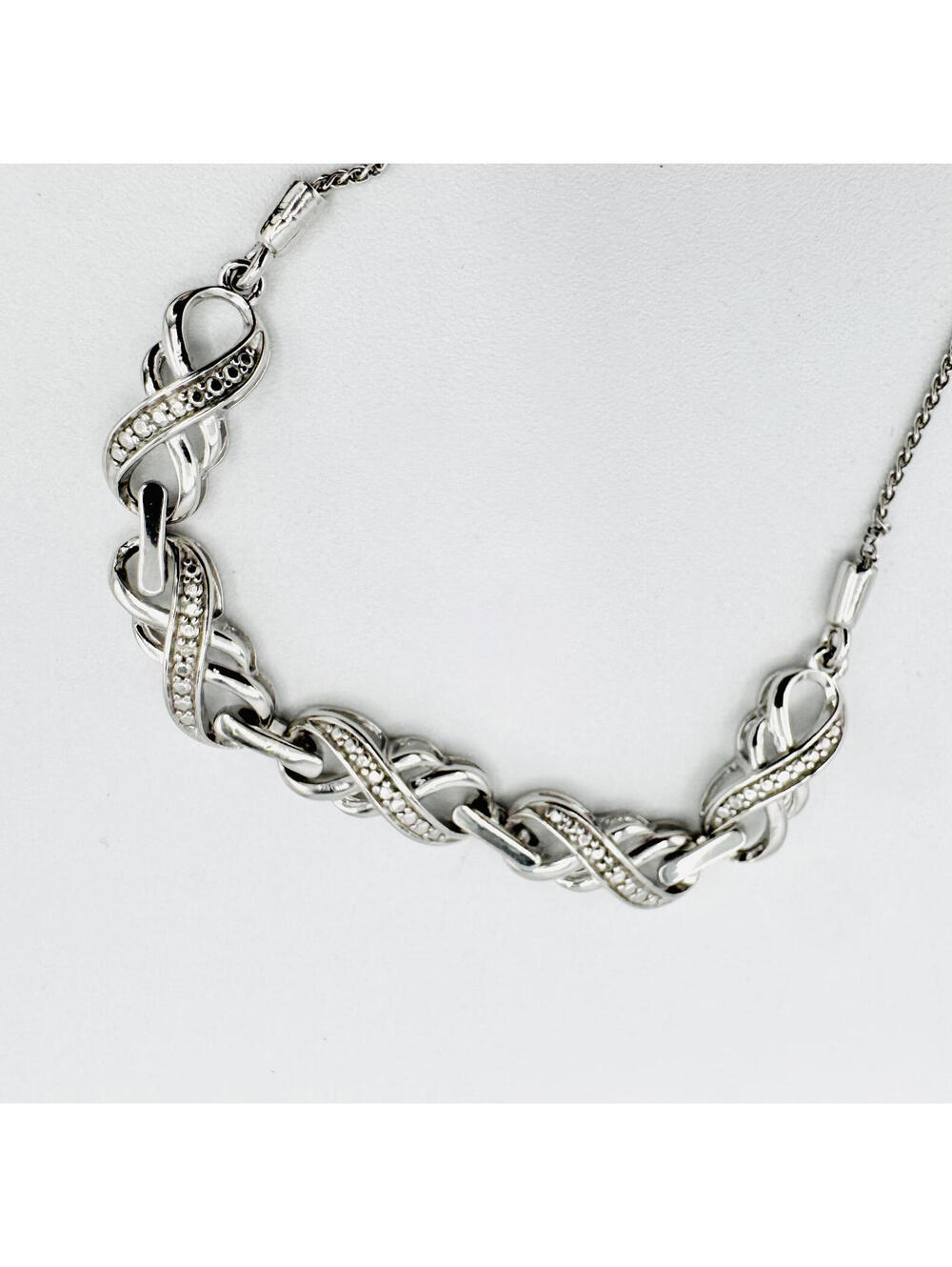 Zales diamond  accent infinity sterling silver bolo bracelet